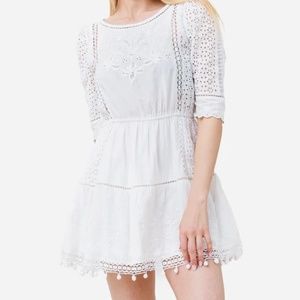 LOVESHACKFANCY White Novalie Mini Dres | Size S | NWT